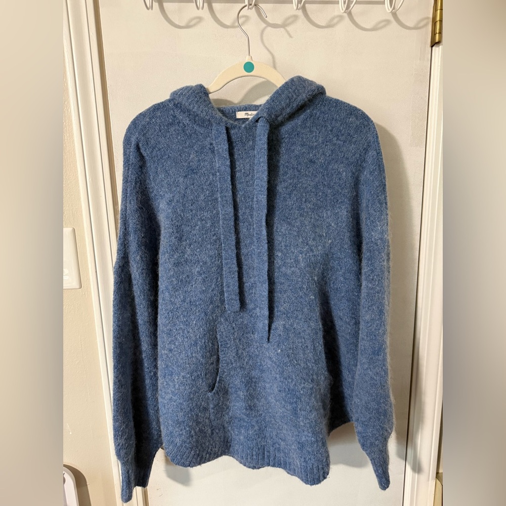 Madewell Heathered Blue Knit Hoodie